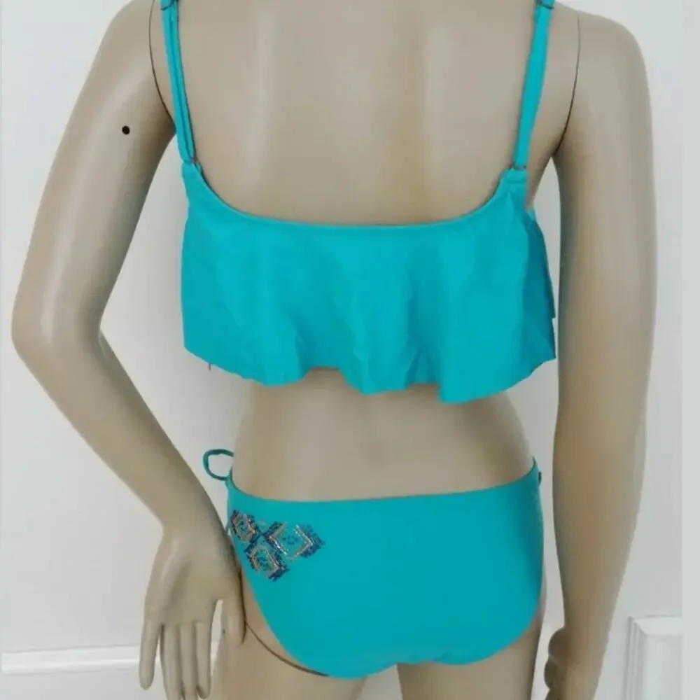 Hobie Embellished blue green teal 2piece swimsuit